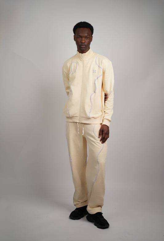 Ensemble survet ivoire crème KIRA Pattern Kirané  Streetwear Paris édition limitée